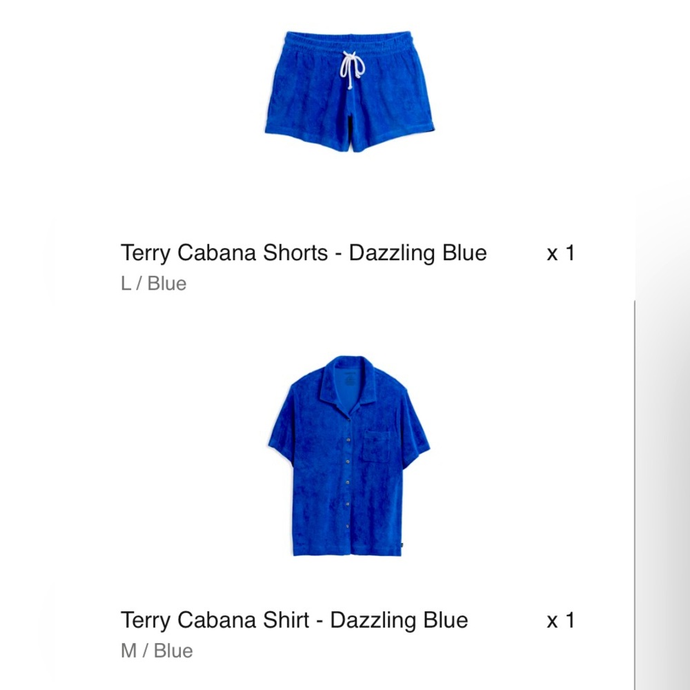 TomboyX Terry Cabana Shirt and Shorts set